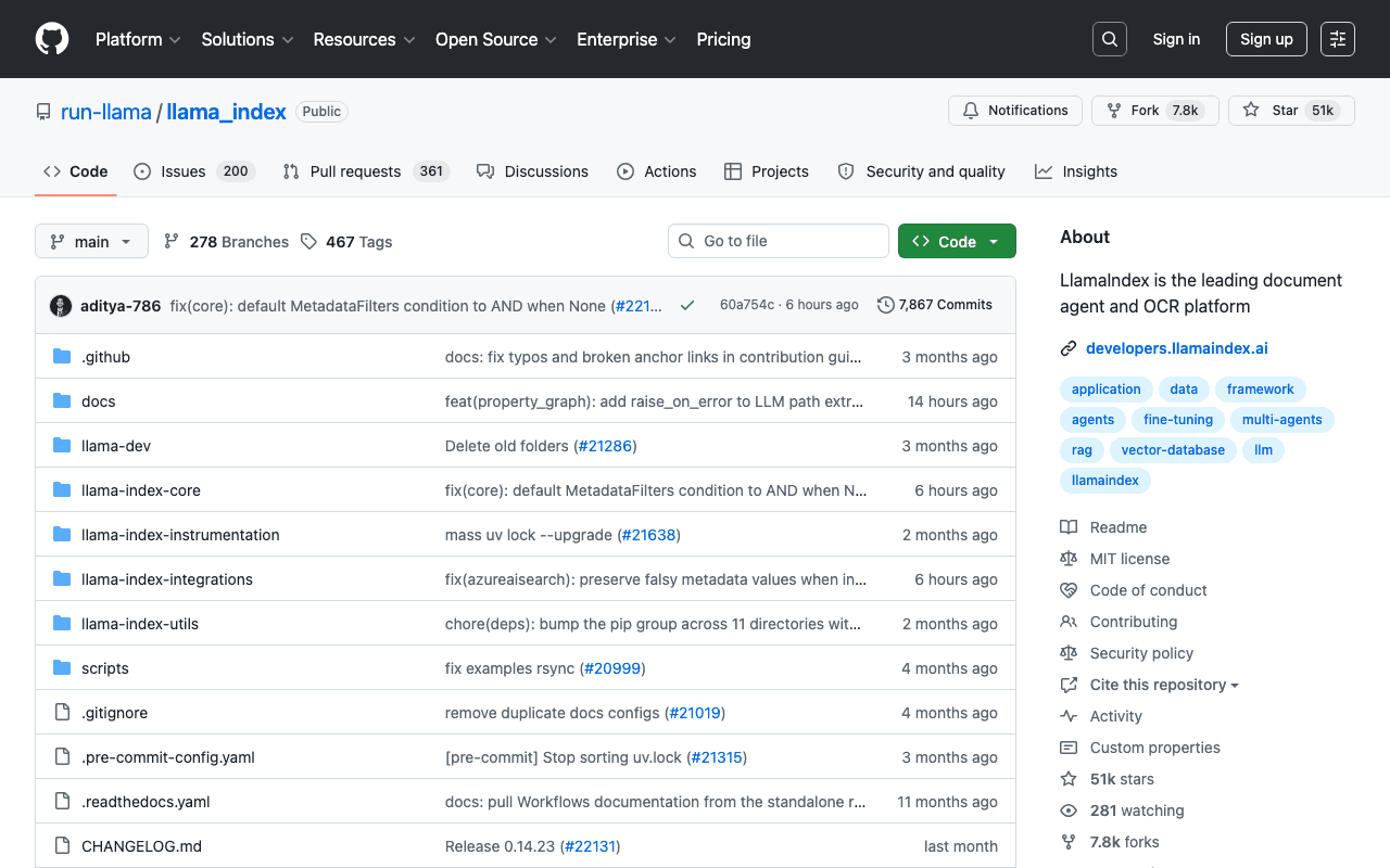 LlamaIndex's GitHub repository