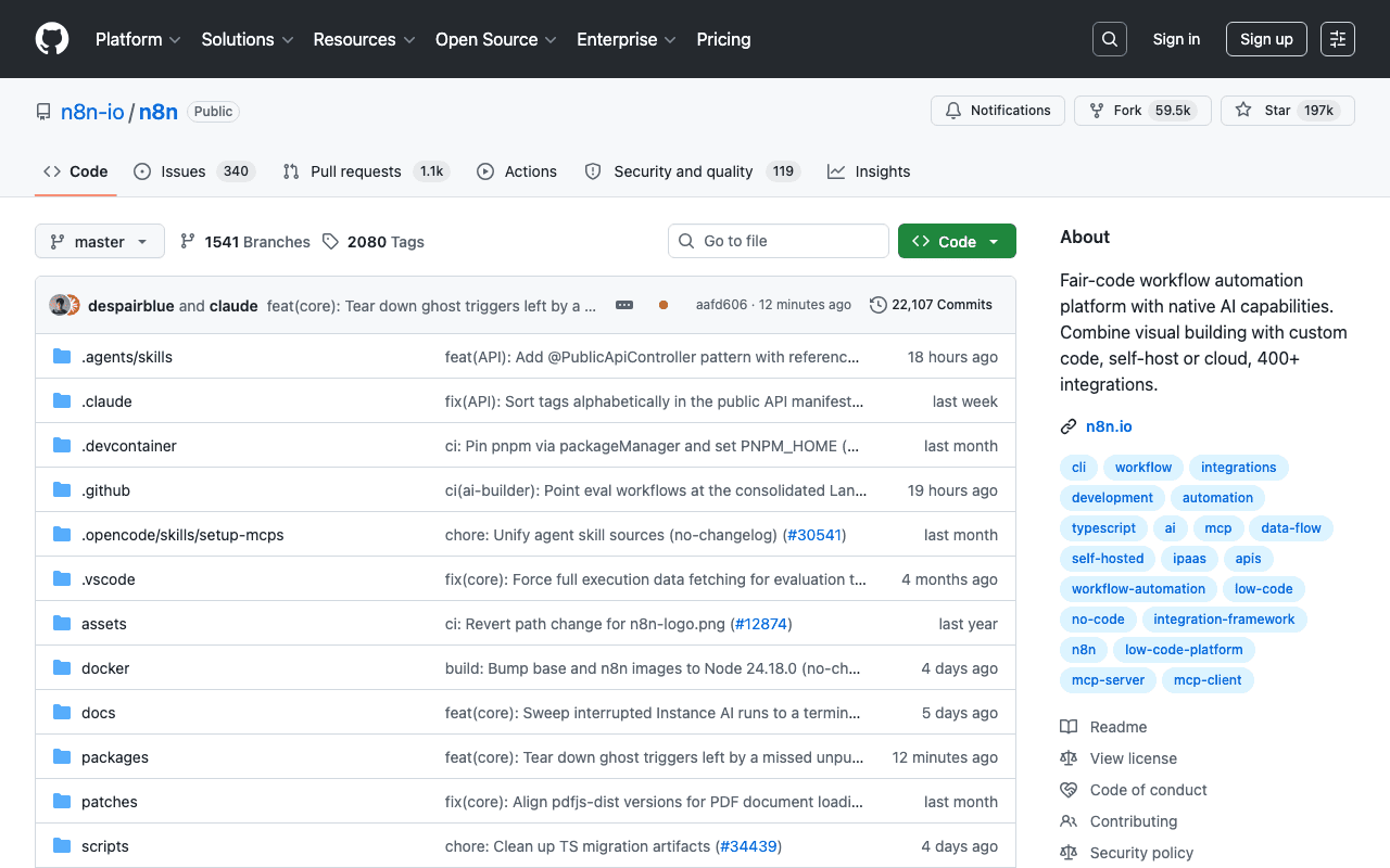 n8n's visual workflow editor