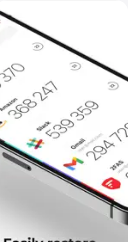 Codes à usage unique générés par l'application 2FAS pour plusieurs comptes